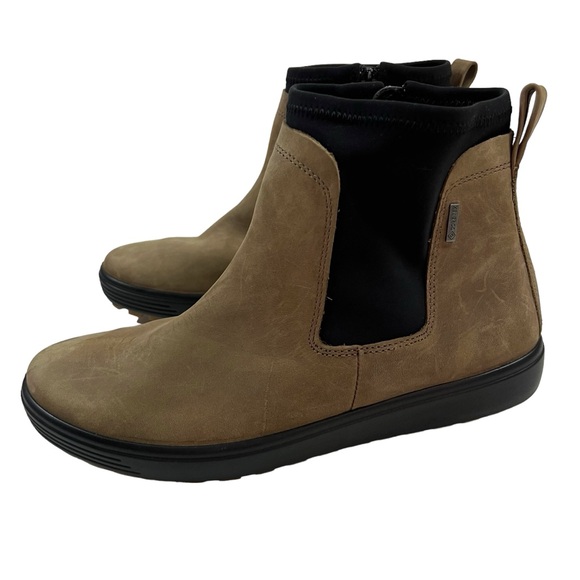 Ecco 10-10.5 Women’s Soft 7 Tred GTX Chelsea Boot Brown/ Black - Picture 1 of 13